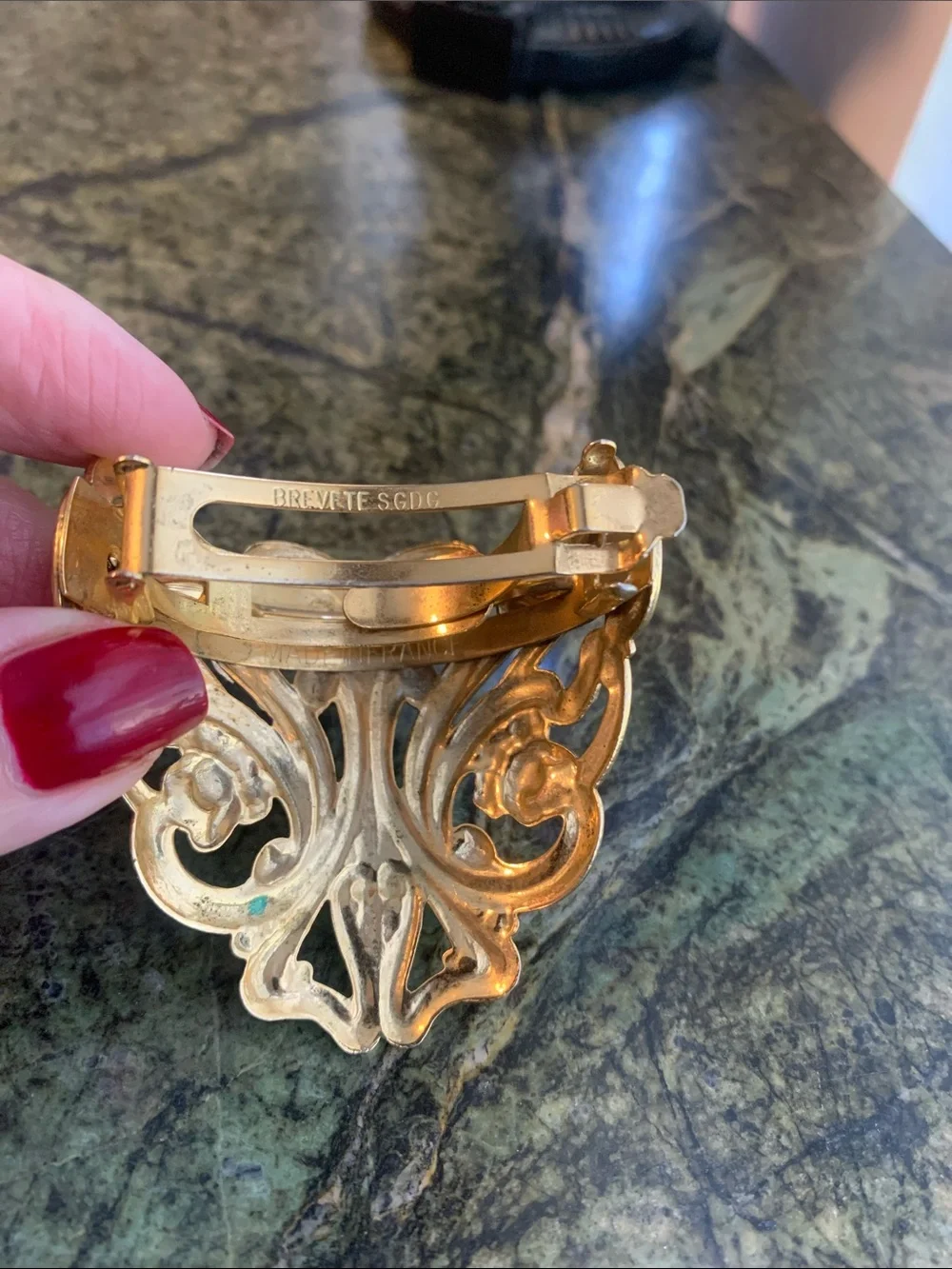 Art Nouveau hair clip made in France